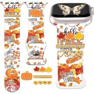 NEW Fall Pumpkin Apple Watch Band with Charms